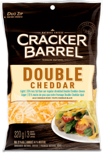 Cracker Barrel Shredded Cheese - Double Cheddar Light - 320 g