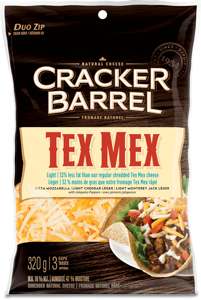 Cracker Barrel Shredded Cheese - Tex Mex Light - 320 g