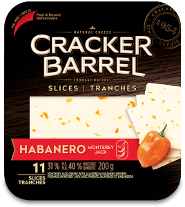 Cracker Barrel Cheese Slices - Habanero Monterey Jack - 11 Slices - 200 g