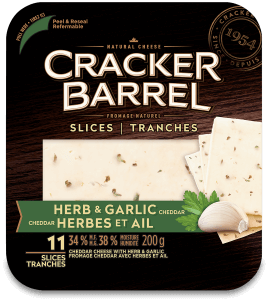 Cracker Barrel Cheese Slices - Herb & Garlic Cheddar - 11 Slices - 200 g