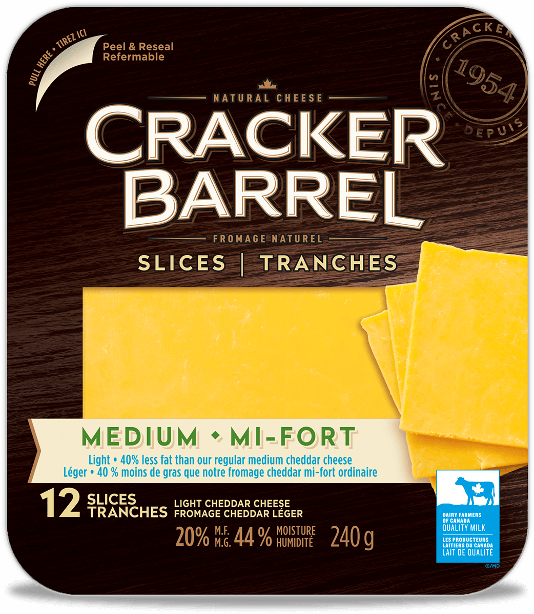 Medium Light Slices Our Cheese Cracker Barrel